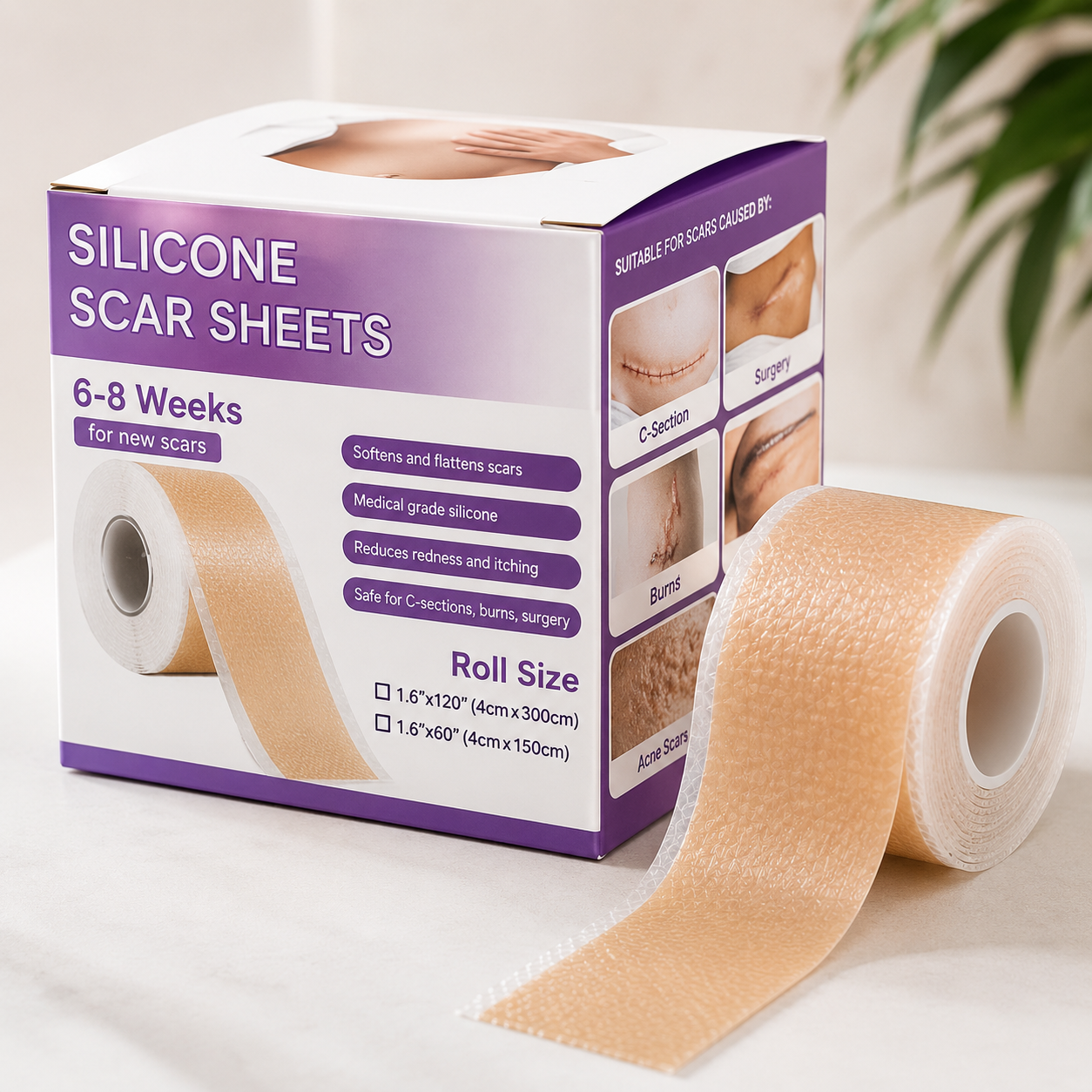 Reusable Silicone Scar Tape for Skin Repair