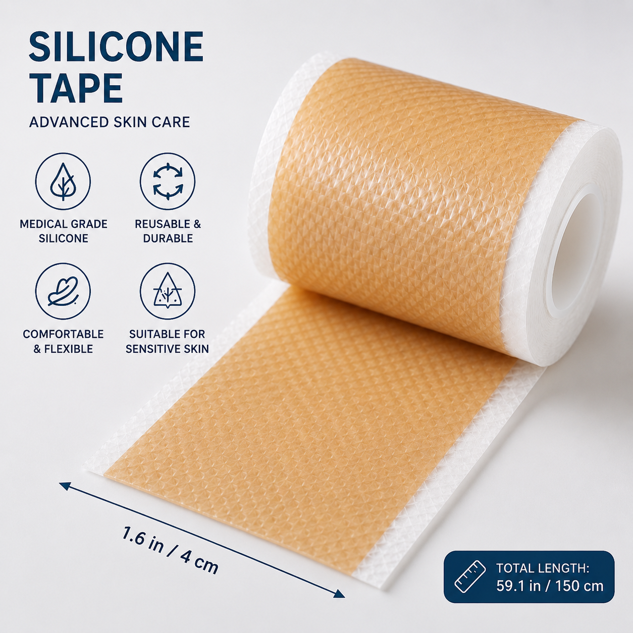 Reusable Silicone Tape for Skin