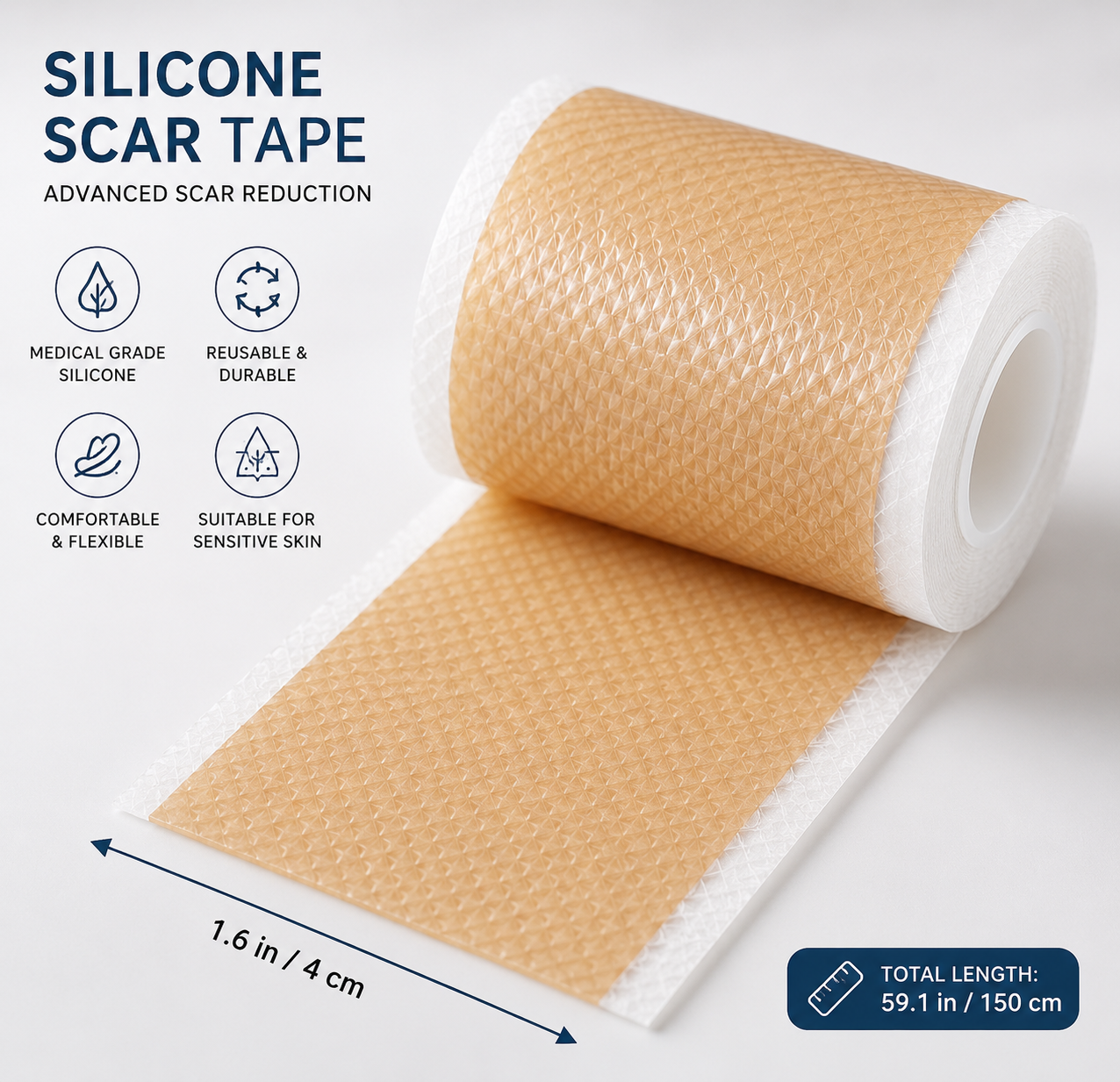 Reusable Silicone Scar Tape for Skin Repair